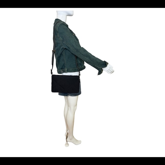 Zara Womens Crossbody Bag Black Quilt Shoulder Bag Purse Adjustable Strap New - Picture 8 of 13